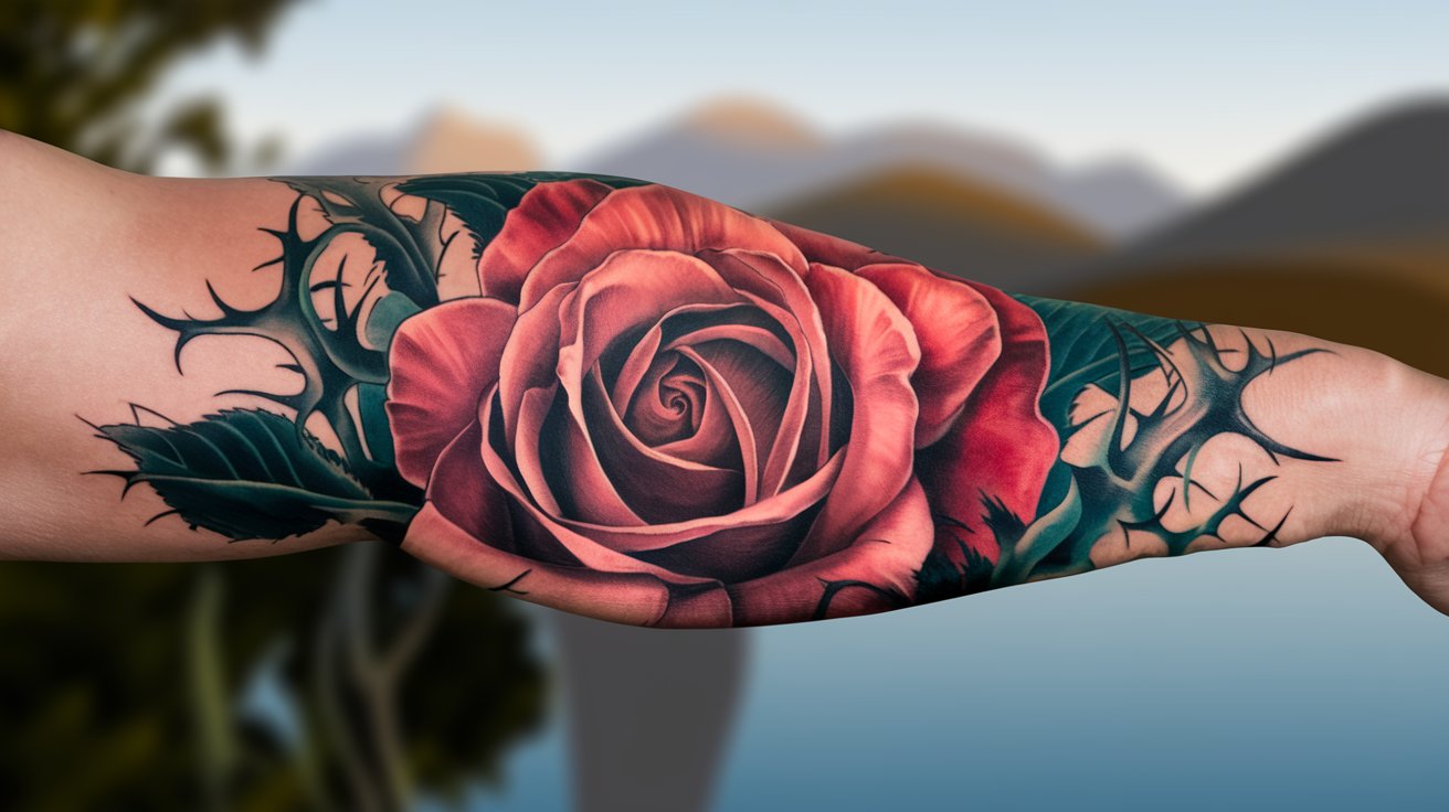 perfect flower forearm tattoo